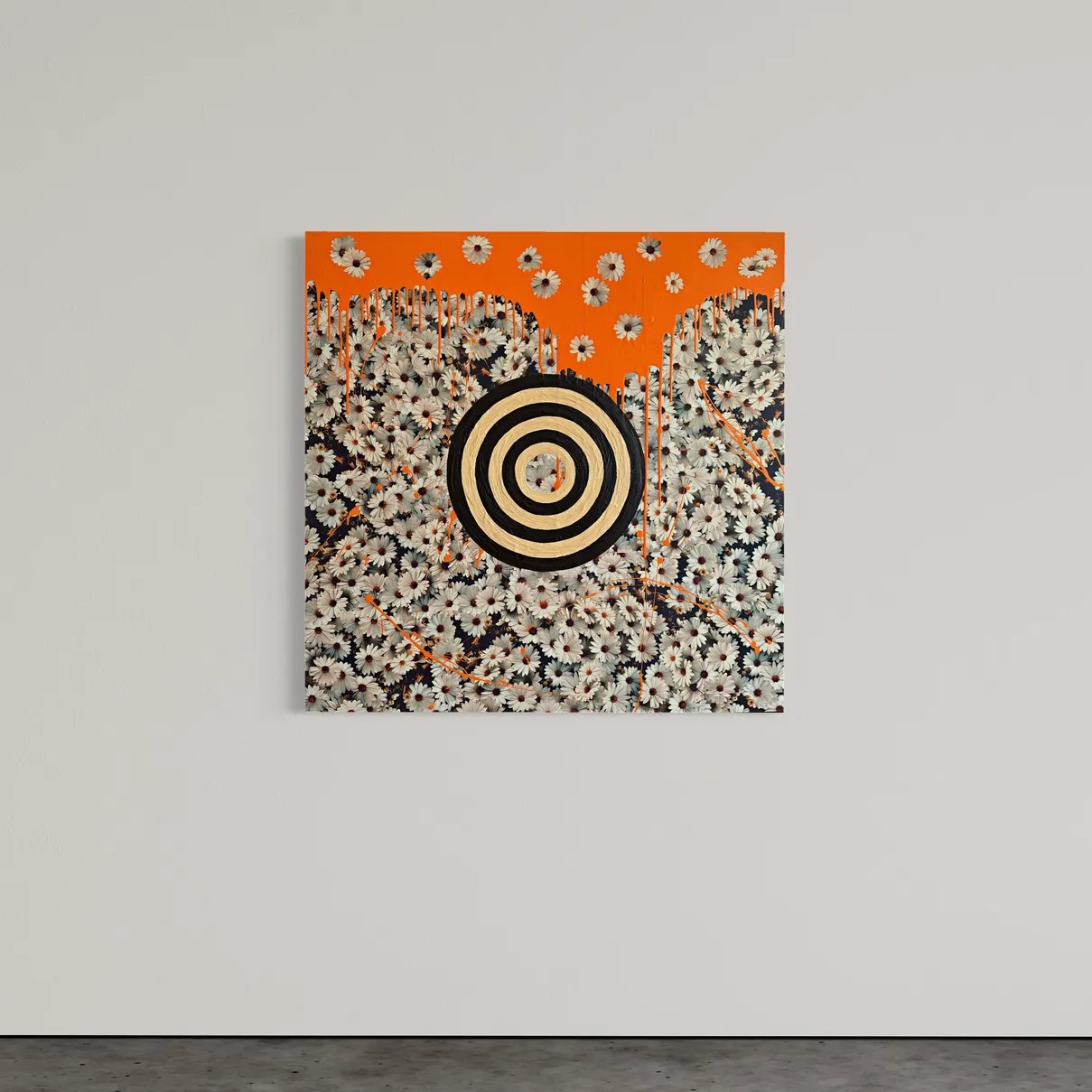Daisy, Bullseye, and Nature — mixed-media painting by M. Croul