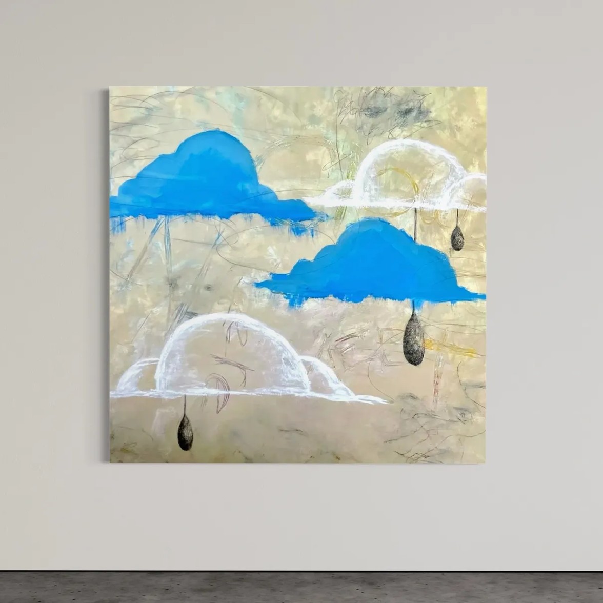 Where the Clouds Meet — mixed-media painting by M. Croul