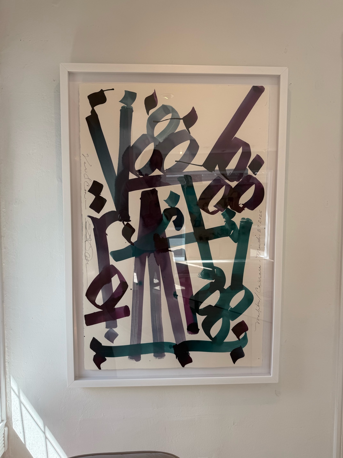 Retna, Malibu, 2025, watercolor ink on archival paper, framed