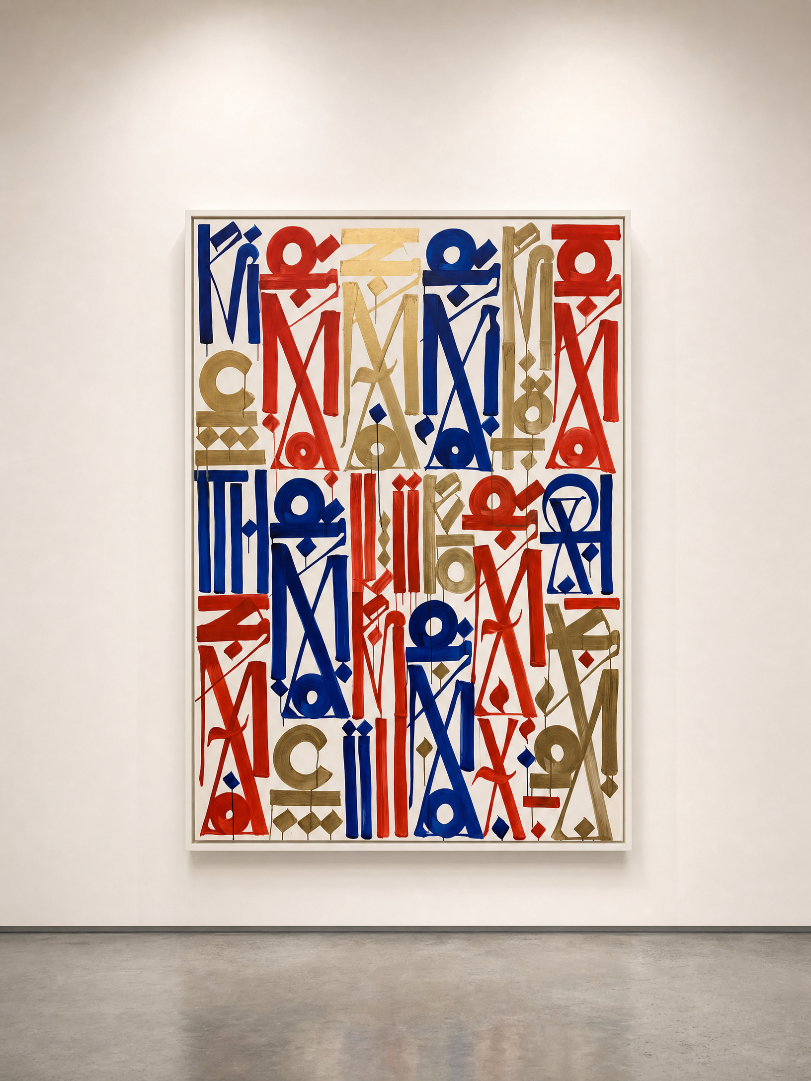 RETNA, Resurrect the Life of a Scribe, 2013, framed on a white gallery wall
