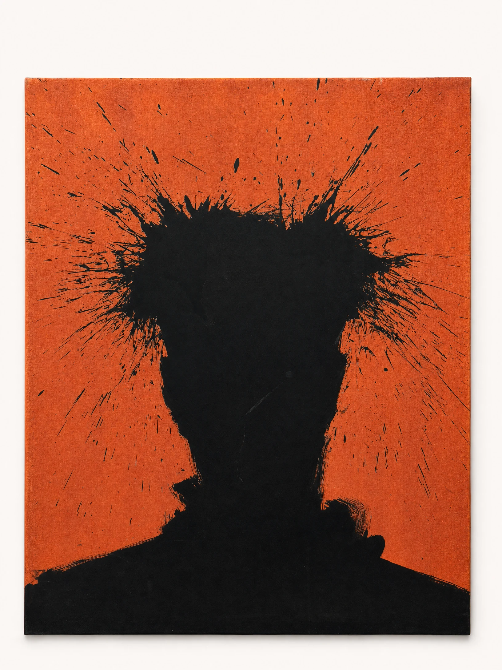 Shadow Head Portrait, orange ground — Richard Hambleton — The Sphere Gallery