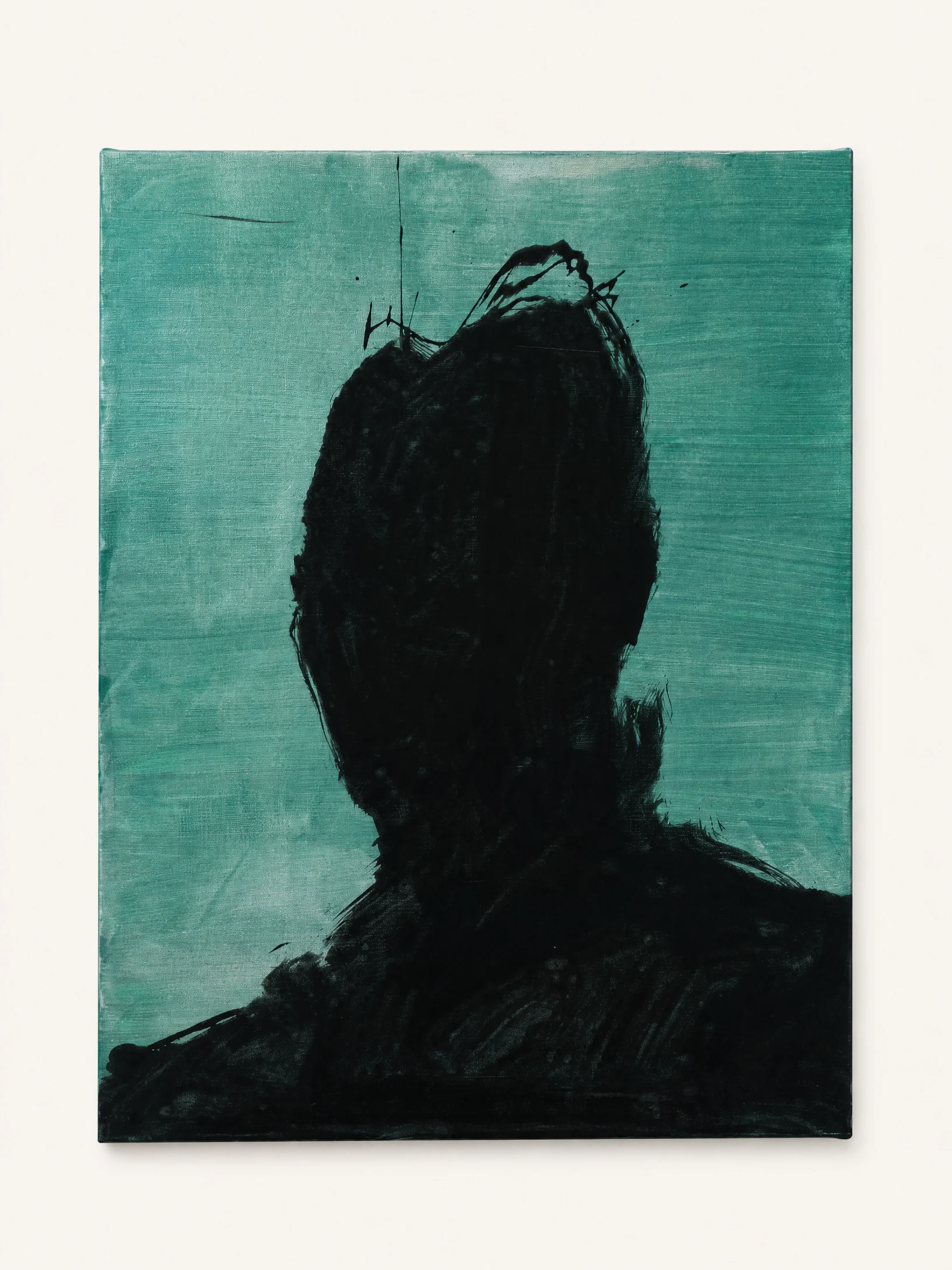 Shadow Head Portrait, teal ground — Richard Hambleton — The Sphere Gallery