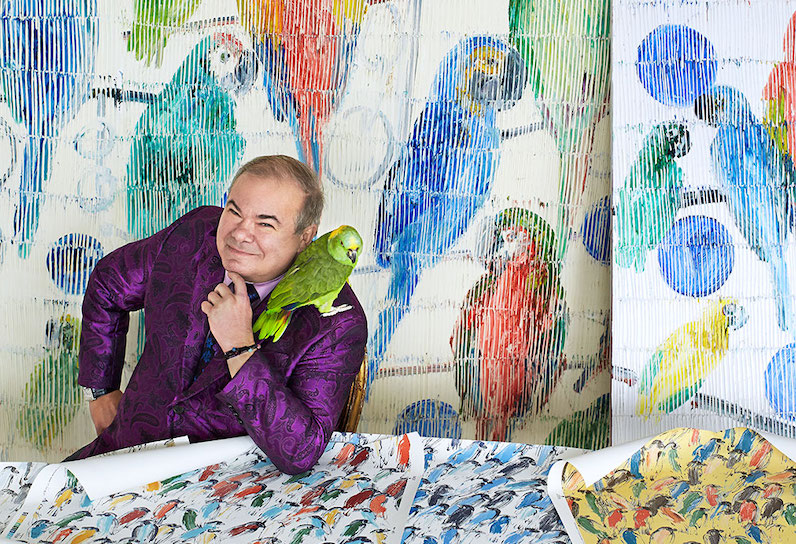 Hunt Slonem in his studio