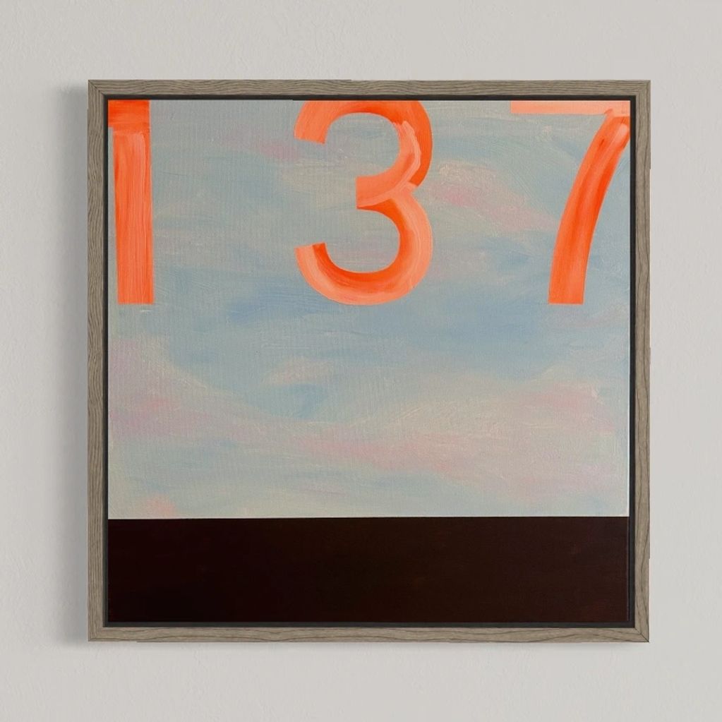 137 — framed oil and acrylic painting by M. Croul