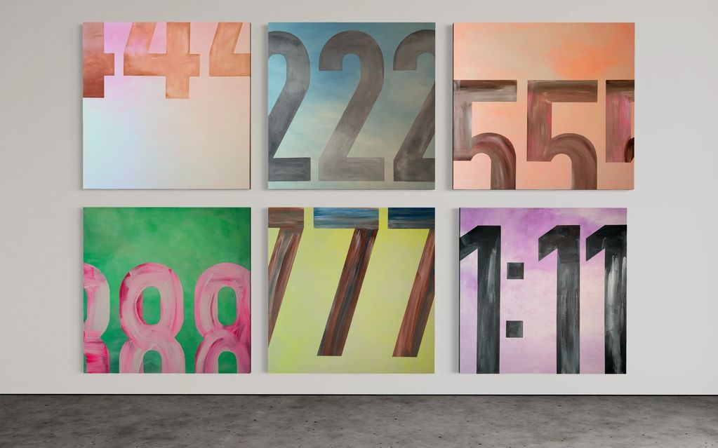 M. Croul Signal collection — six large number paintings installed together