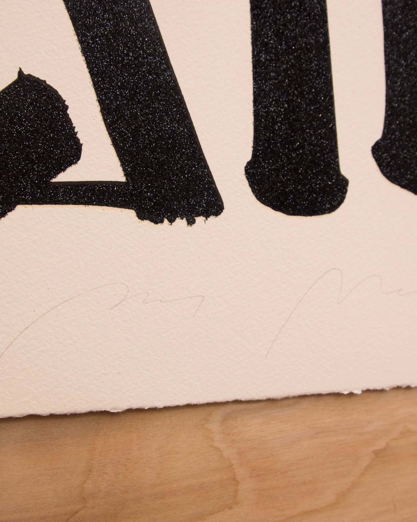 Pencil inscription and paper-edge detail