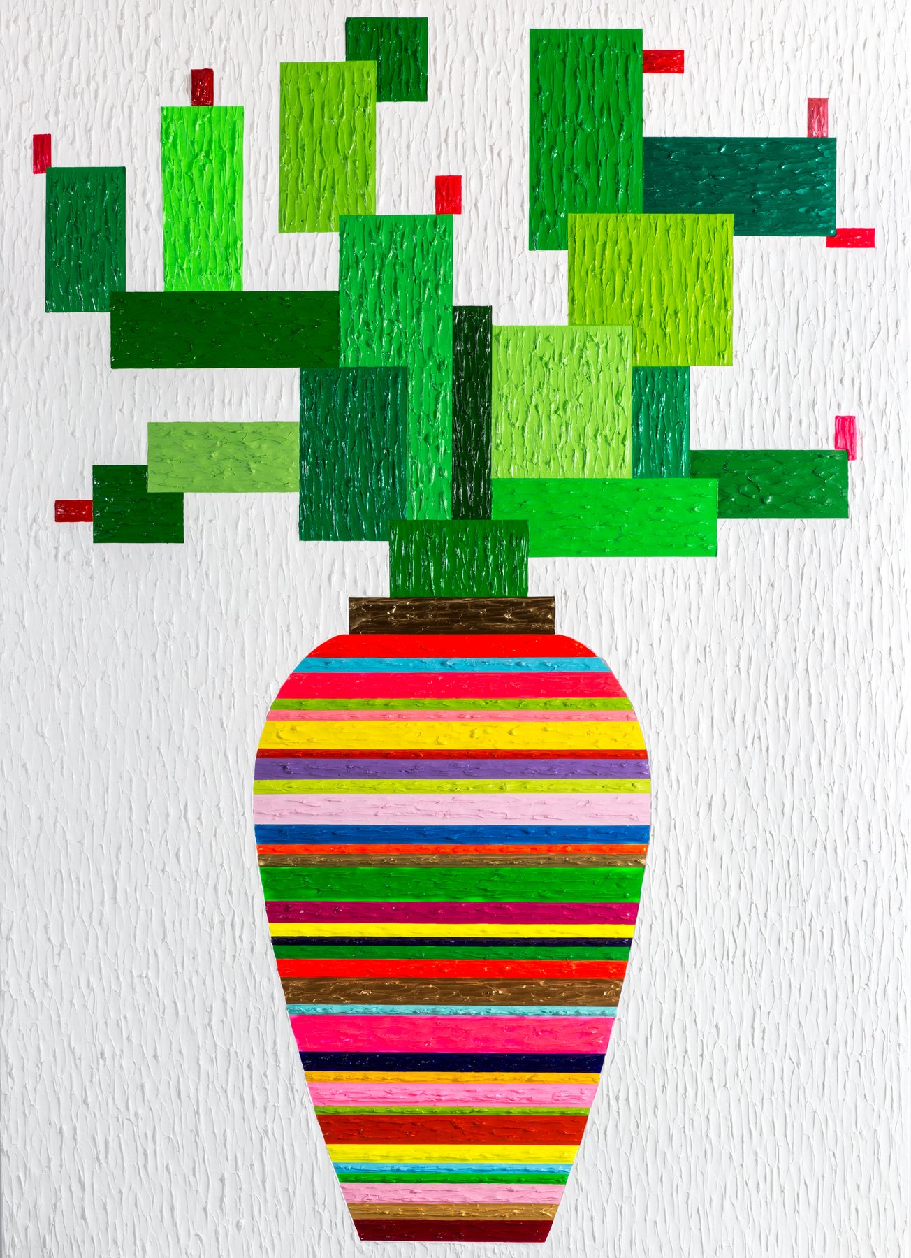 Cactus, 2015, acrylic on canvas by Zhenya Xia