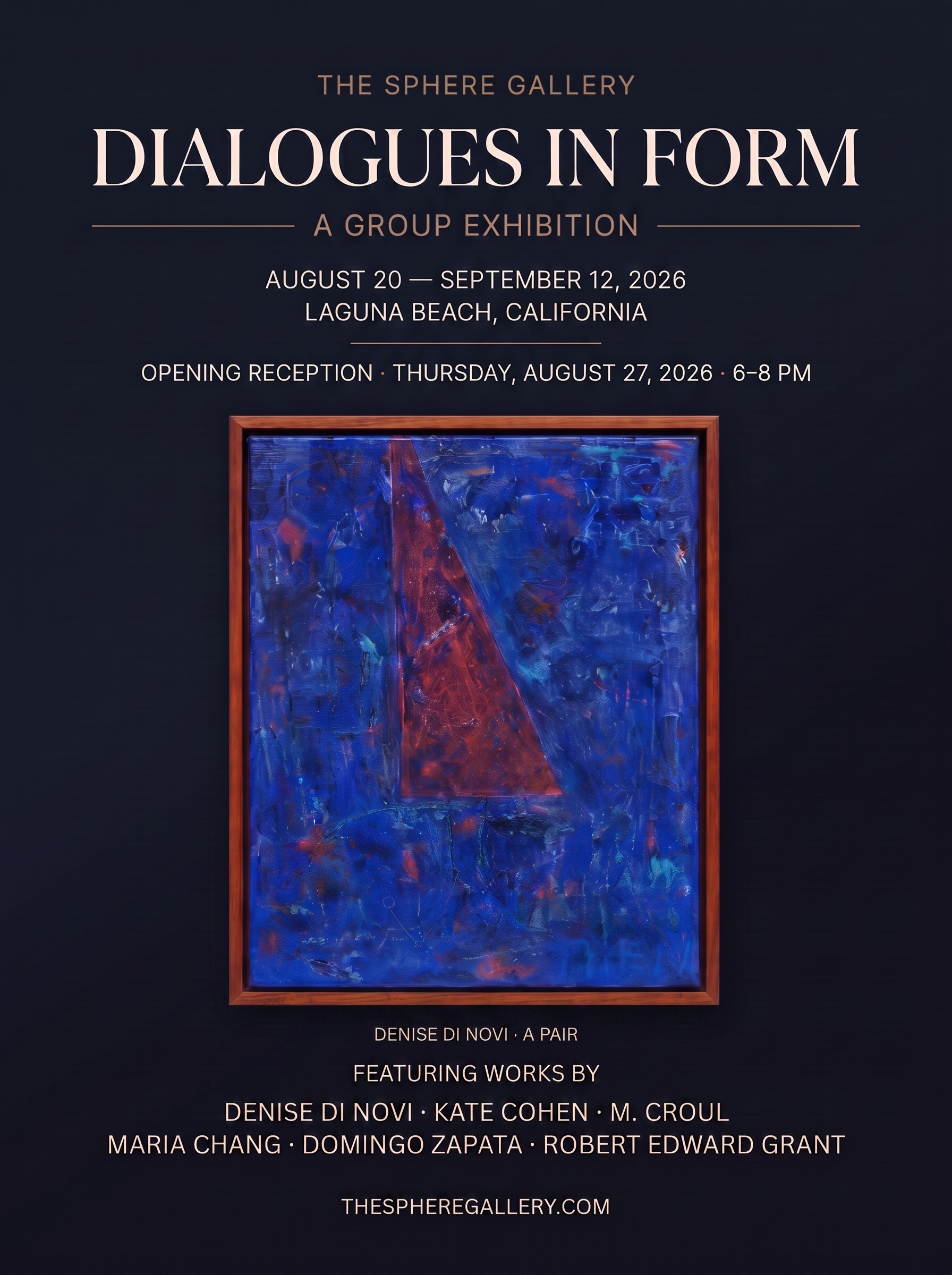 Dialogues in Form — exhibition flyer, The Sphere Gallery, Laguna Beach