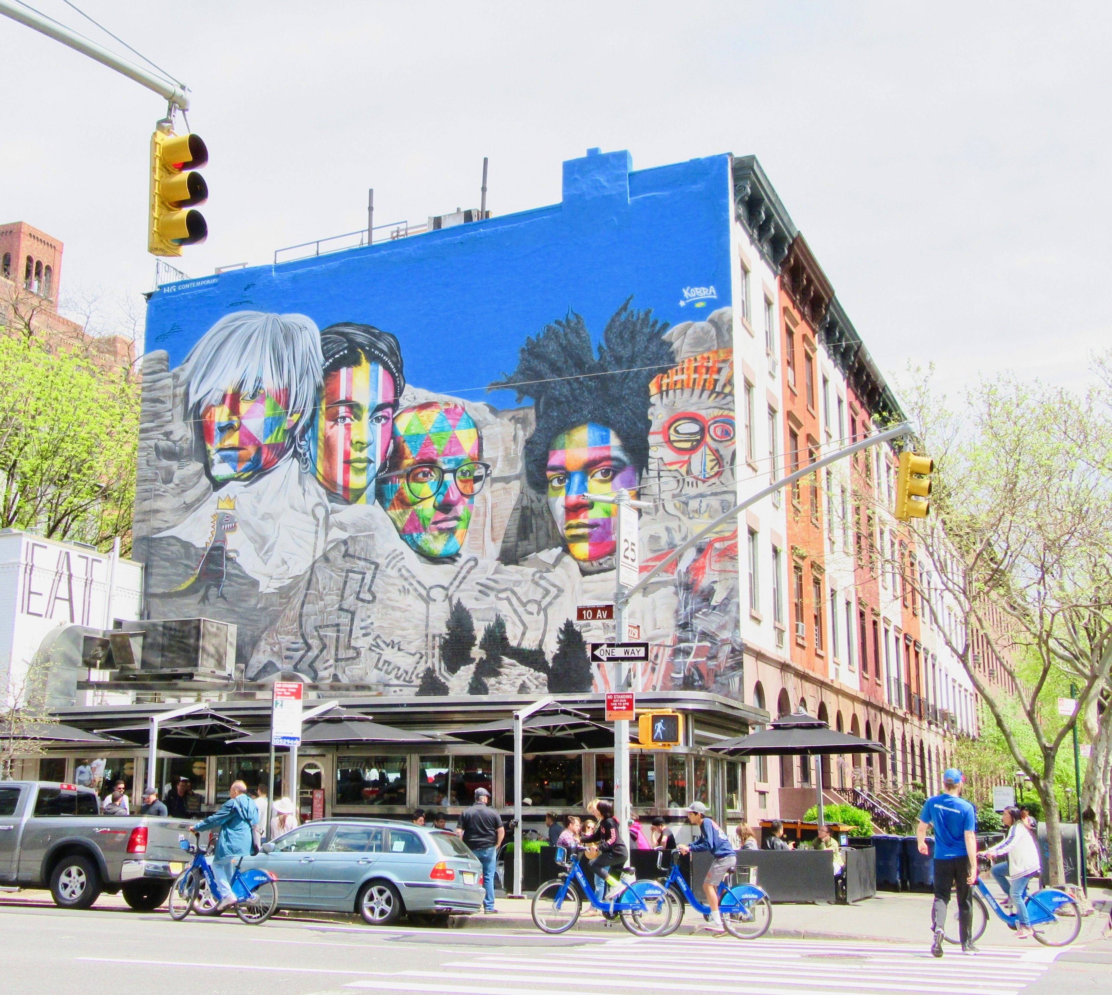 Eduardo Kobra mural above the Empire Diner, Chelsea, New York — commissioned by The Sphere Gallery