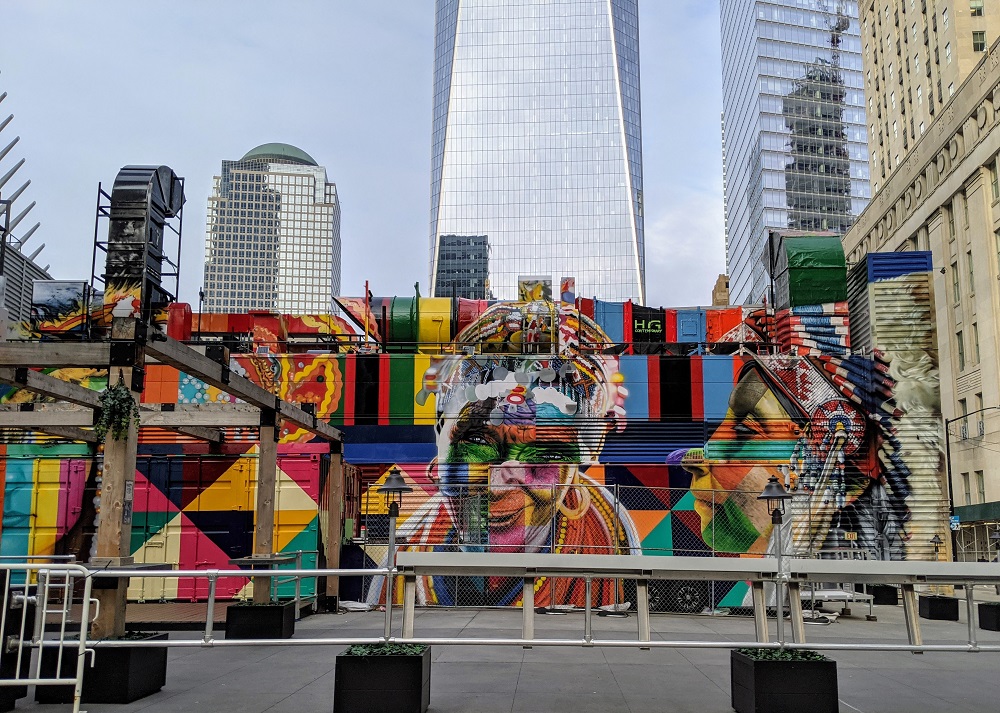 WTC mural with One World Trade Center